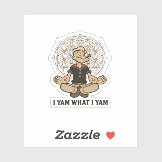 I Yam What I Yam Meme Quote Playful Tone シール (シート)