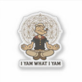 I Yam What I Yam Meme Quote Playful Tone シール (正面)