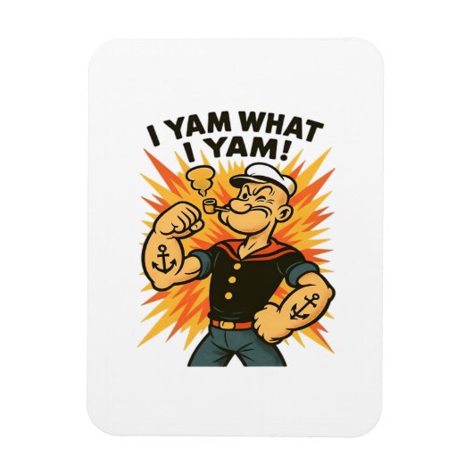 I Yam What I Yam Quote Humor Retro Feel マグネット (縦)