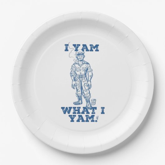 I Yam What I Yam Sketch Linework Minimal Touch ペーパープレート (正面)