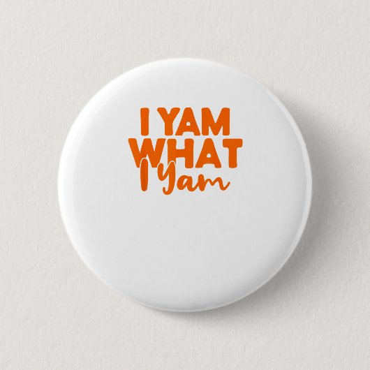 I Yam What I Yam Sweet Potato Thanksgiving Couple  缶バッジ (正面)