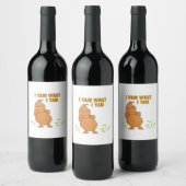 I Yam What I Yam Trendy Simple Mood ワインラベル (ボトル)