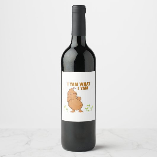 I Yam What I Yam Trendy Simple Mood ワインラベル (正面)