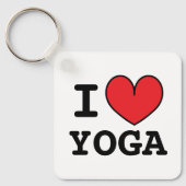 I ❤ YOGAカスタム赤いハートキーチェーンギフト キーホルダー (正面)
