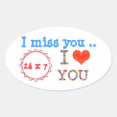 I YOU恋しく思 – 愛の影響に対する表現のギフト 楕円形シール (正面)