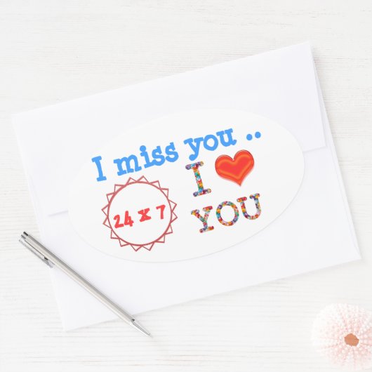 I YOU恋しく思 – 愛の影響に対する表現のギフト 楕円形シール (封筒)