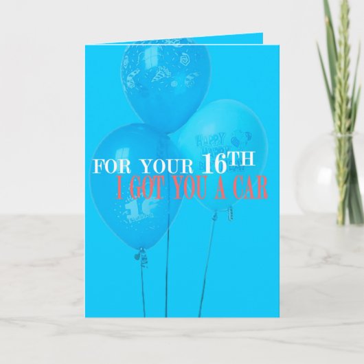 I You 得 a Car 16th誕生日カード カード (正面)