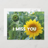 I You 恋しく思Photo黄色ひまわり芽カスタム文字 ポストカード (正面/裏面)