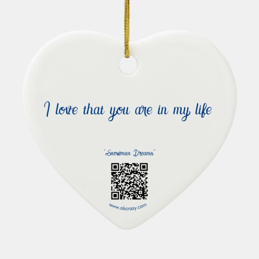 I YOULOVE汎用_雪だるまドリームセラミック セラミックオーナメント (裏面)