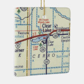 IA澄ん湖のヴィンテージマップ セラミックオーナメント (右)