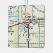 IA澄ん湖のヴィンテージマップ セラミックオーナメント (左)