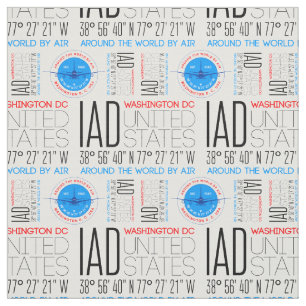 IAD、ワシントンDCはエアパターンで世界を旅行 ファブリック