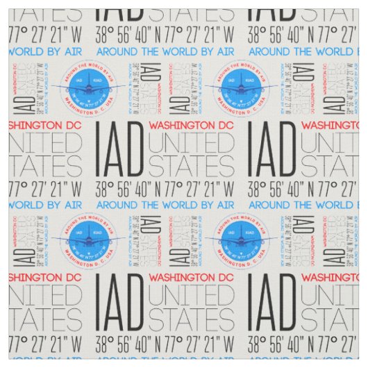 IAD、ワシントンDCはエアパターンで世界を旅行 ファブリック (見本)