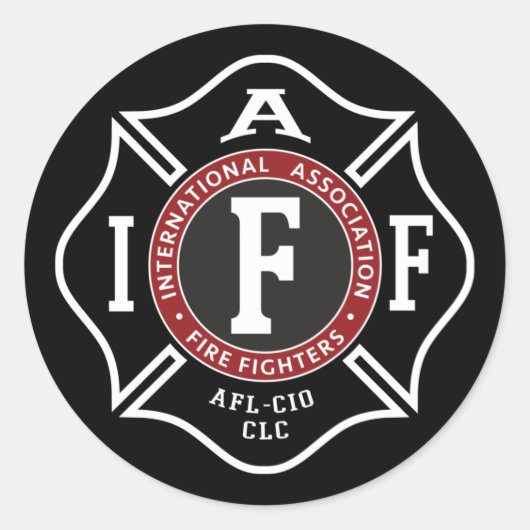 IAFFマルチーズラウンドステッカー ラウンドシール (正面)
