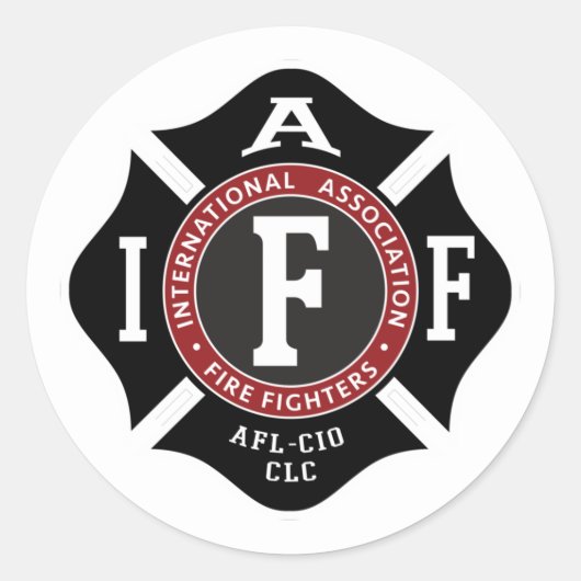 IAFFマルチーズラウンドステッカー ラウンドシール (正面)
