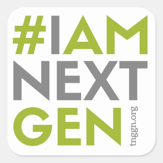 #IAMNEXTGEN 3"x3"正方形ステッカー スクエアシール (正面)