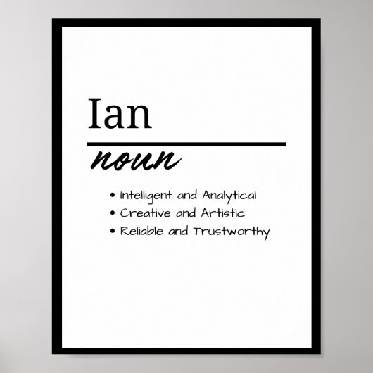 Ian、Boy個人用の名前定義 ポスター (正面)