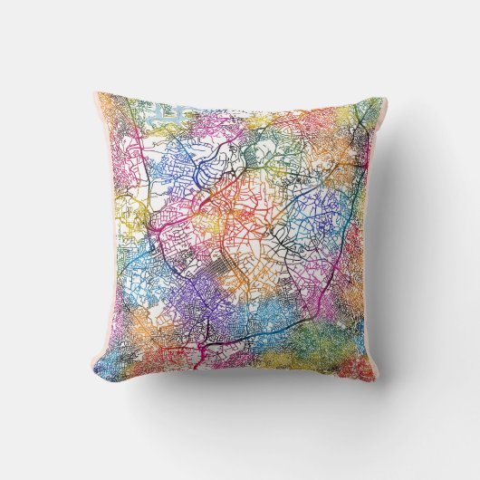 Ibadan Nigeria City Map クッション (正面)