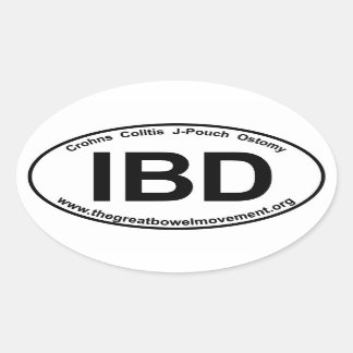 IBD - Crohns大腸炎 – 楕円形ステッカー 楕円形シール
