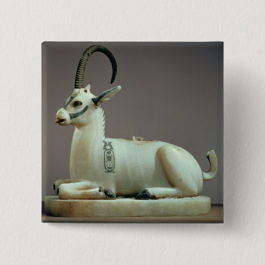 ibexの形のunguentの瓶のふた 缶バッジ (正面)