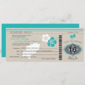 IBIZAへの結婚式の搭乗券 招待状 (正面/裏面)