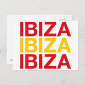 IBIZAスペインの国旗 ポストカード (正面/裏面)
