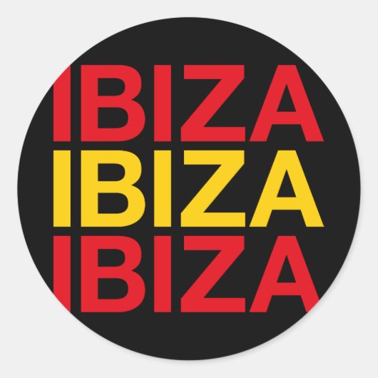 IBIZAスペインの国旗 ラウンドシール (正面)