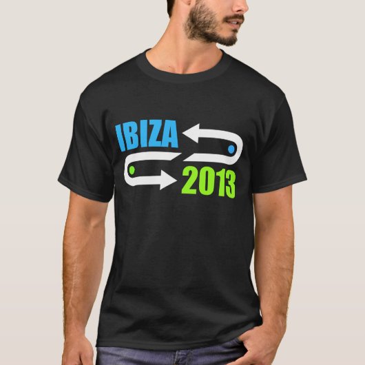 ibiza 2013のデザイン黒いdjのTシャツ Tシャツ (正面)