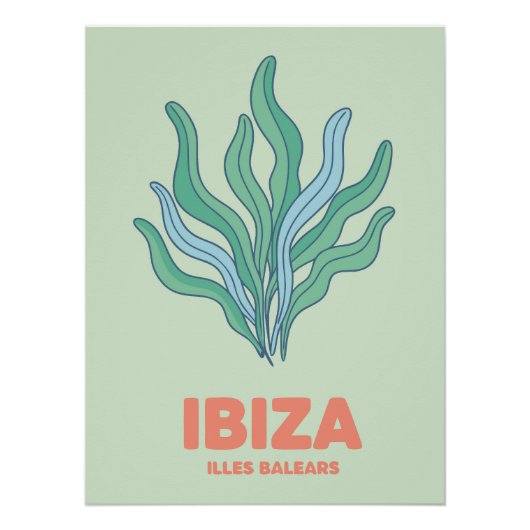 Ibiza Balearic Islands Pastel Minimalist Poster ポスター (正面)