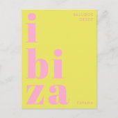 Ibiza España modern typography pink green Postcard ポストカード (正面)