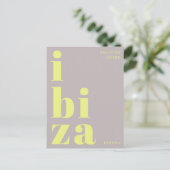 Ibiza España modern typography yellow Postcard ポストカード (スタンド正面)
