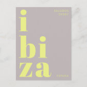 Ibiza España modern typography yellow Postcard ポストカード (正面)