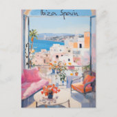 Ibiza Spain Travel City Painting Aesthetic ポストカード (正面)