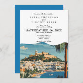 Ibiza Spain Wedding Invitation Retro 招待状 (正面/裏面)