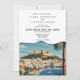 Ibiza Spain Wedding Invitation Retro 招待状