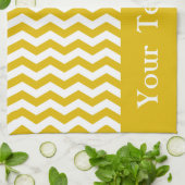 Ibiza Sunset Wave Chevronカスタマイズ可能 キッチンタオル (折り畳み)