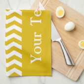 Ibiza Sunset Wave Chevronカスタマイズ可能 キッチンタオル (四つ折り)