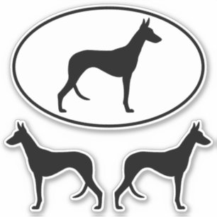 Ibizanハウンドドッグシルエットビニールステッカーセット シール