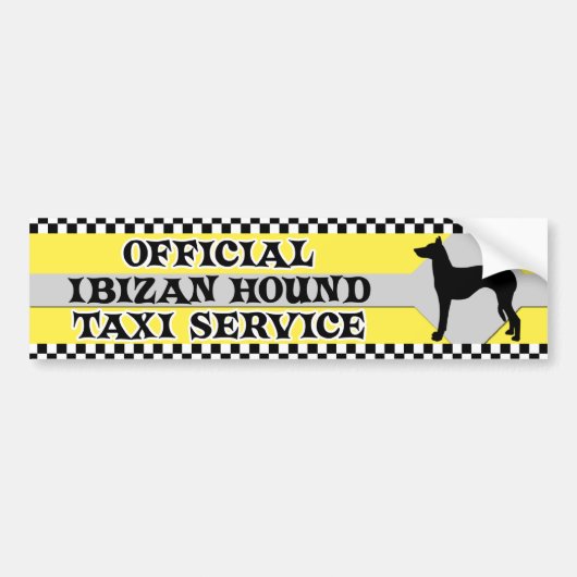 Ibizan猟犬のタクシーサービスバンパーステッカー バンパーステッカー (正面)