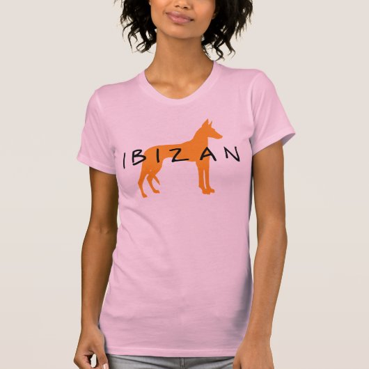 Ibizan猟犬(文字との金ゴールド) Tシャツ (正面)