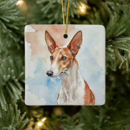 Ibizan Hound Acrylic Photo Tile セラミックオーナメント