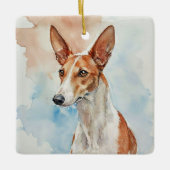 Ibizan Hound Acrylic Photo Tile セラミックオーナメント (正面)