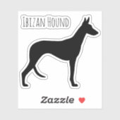 Ibizan Hound Dog Breedシルエット・ビニール・ステッカー シール (シート)