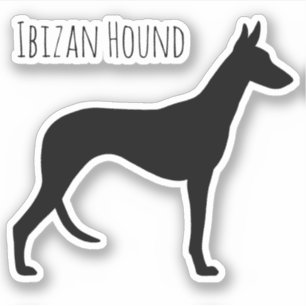 Ibizan Hound Dog Breedシルエット・ビニール・ステッカー シール