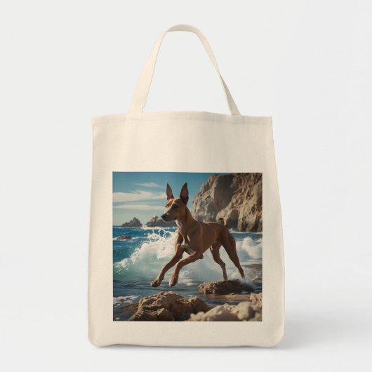 Ibizan Hound Elegant Grocery Tote Bag トートバッグ (正面)