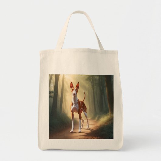 Ibizan Hound Elegant Grocery Tote Bag トートバッグ (正面)
