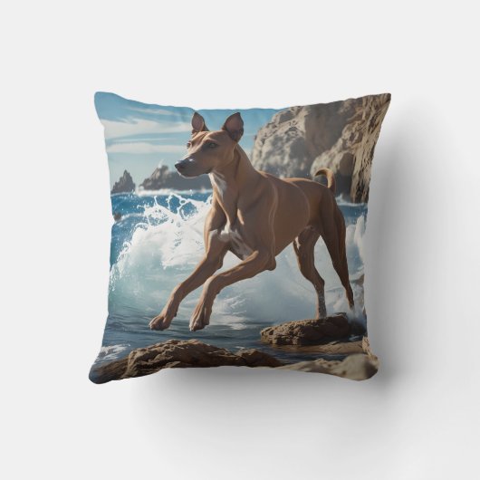  Ibizan Hound Elegant Throw Pillow クッション (裏面)