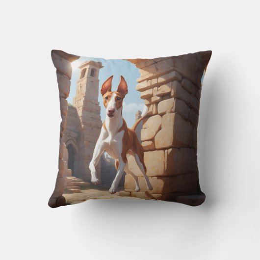 Ibizan Hound Elegant Throw Pillow クッション (裏面)