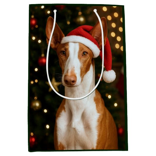 Ibizan Hound Holiday  ミディアムペーパーバッグ (正面)