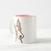 Ibizan Hound KiniArtツートーンコーヒーマグ ツートーンマグカップ (正面左)